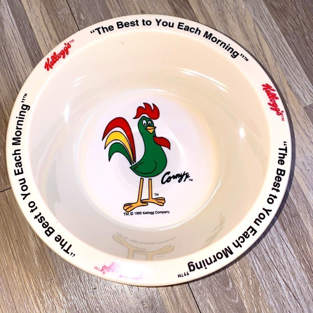 Kellogg’s cereal bowl vintage kitchen farm house decor morning kids cereal bowl